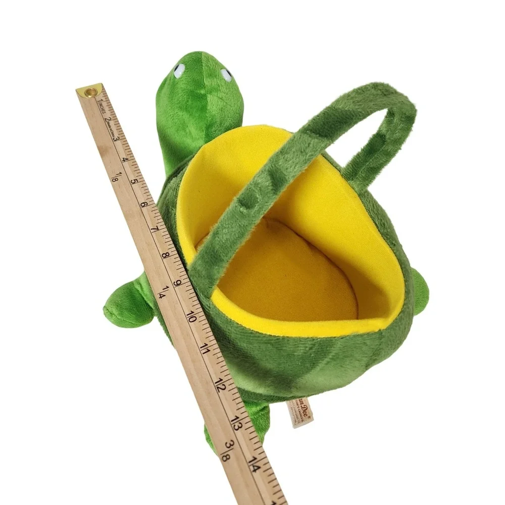 Dan Dee Collectors Choice Green Turtle Plush Easter Basket Tote Bag 13 Inch